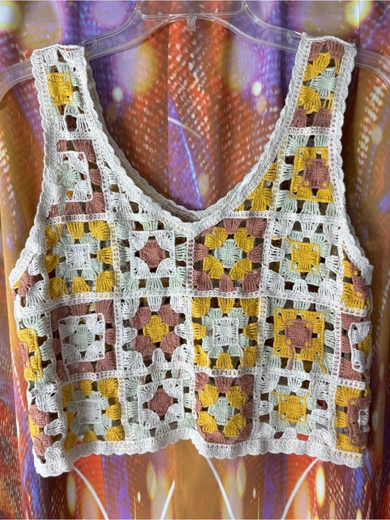 Love Riche Tops - Crochet Multi Color Tank Top